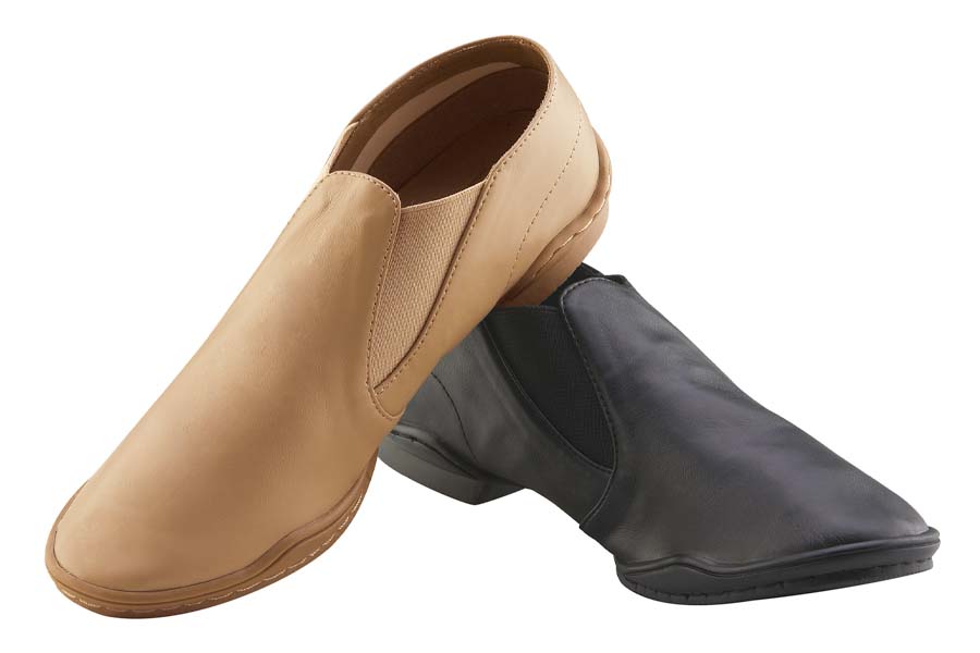 Starlite 2 split‑sole guard and dance boot in black and tan, with protected split‑sole, Napa leather upper, and elastic side insert for snug fit and jazz‑sneaker comfort.