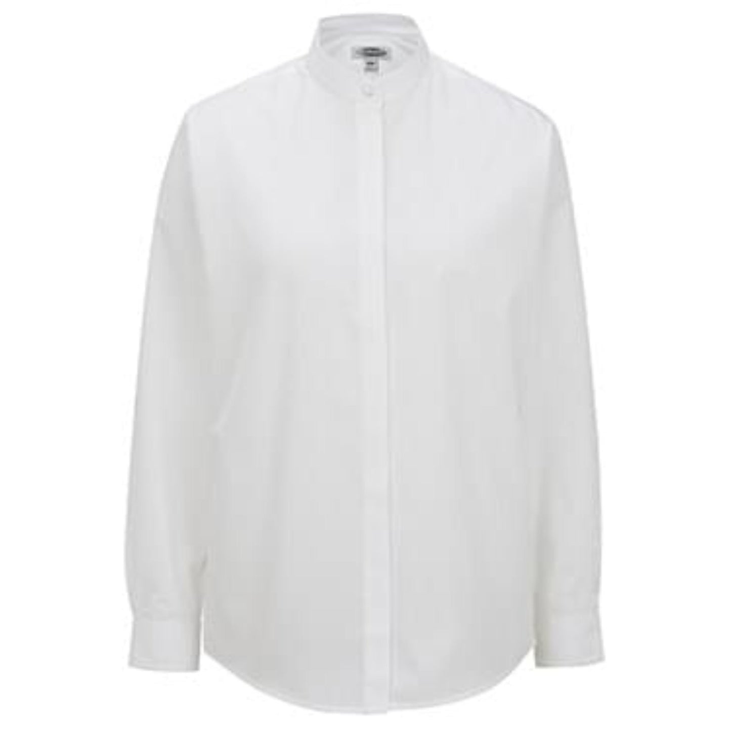 Ladies Banded Collar Broadcloth Shirt
