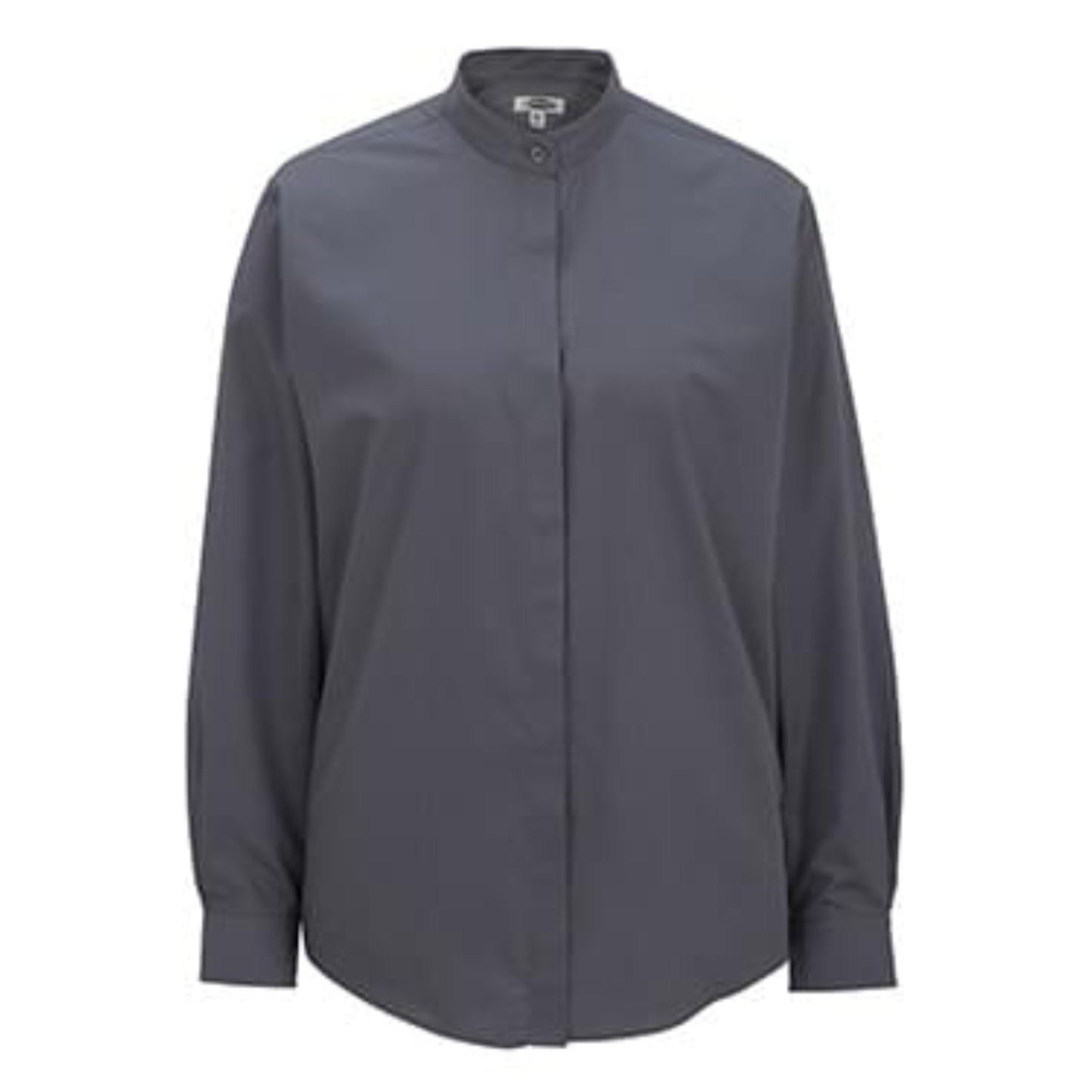 Ladies Banded Collar Broadcloth Shirt
