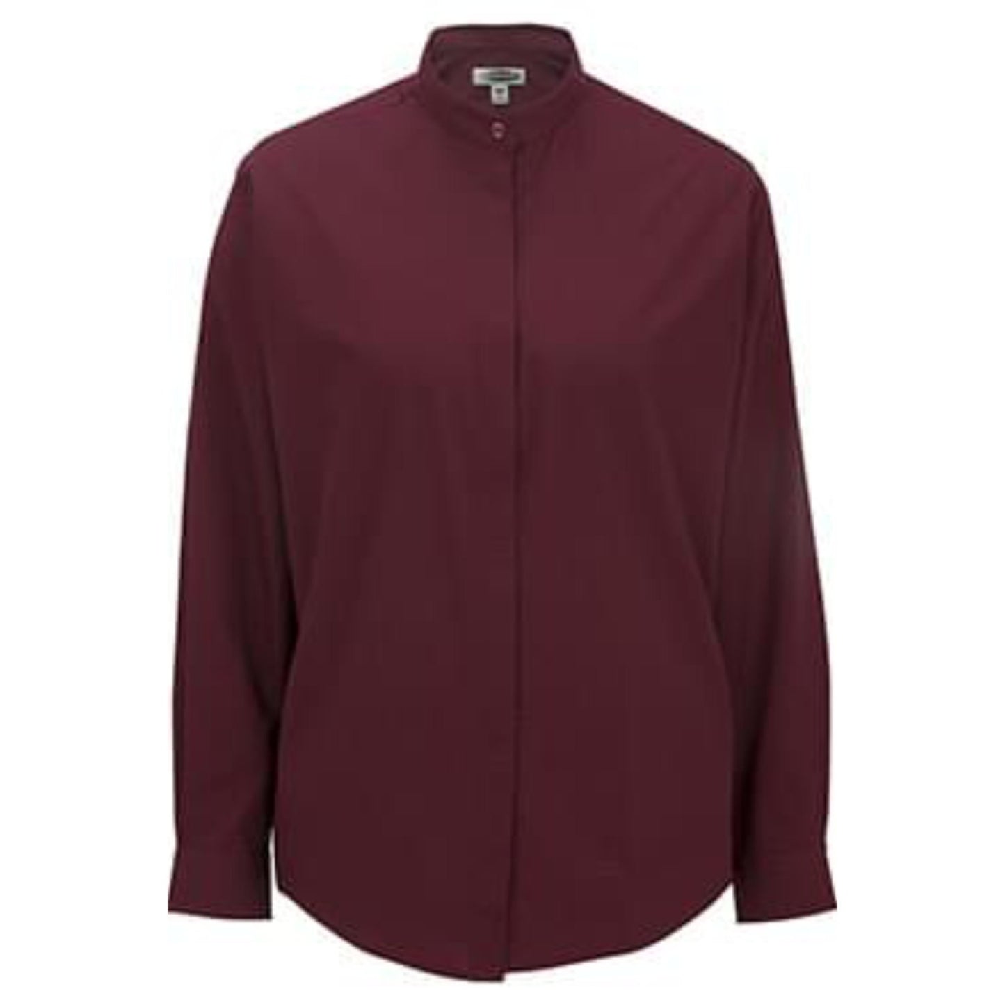 Ladies Banded Collar Broadcloth Shirt