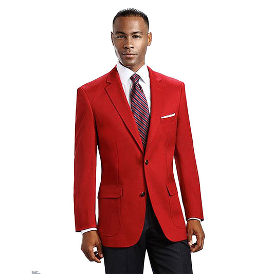 2 Button Polyester Red Blazer