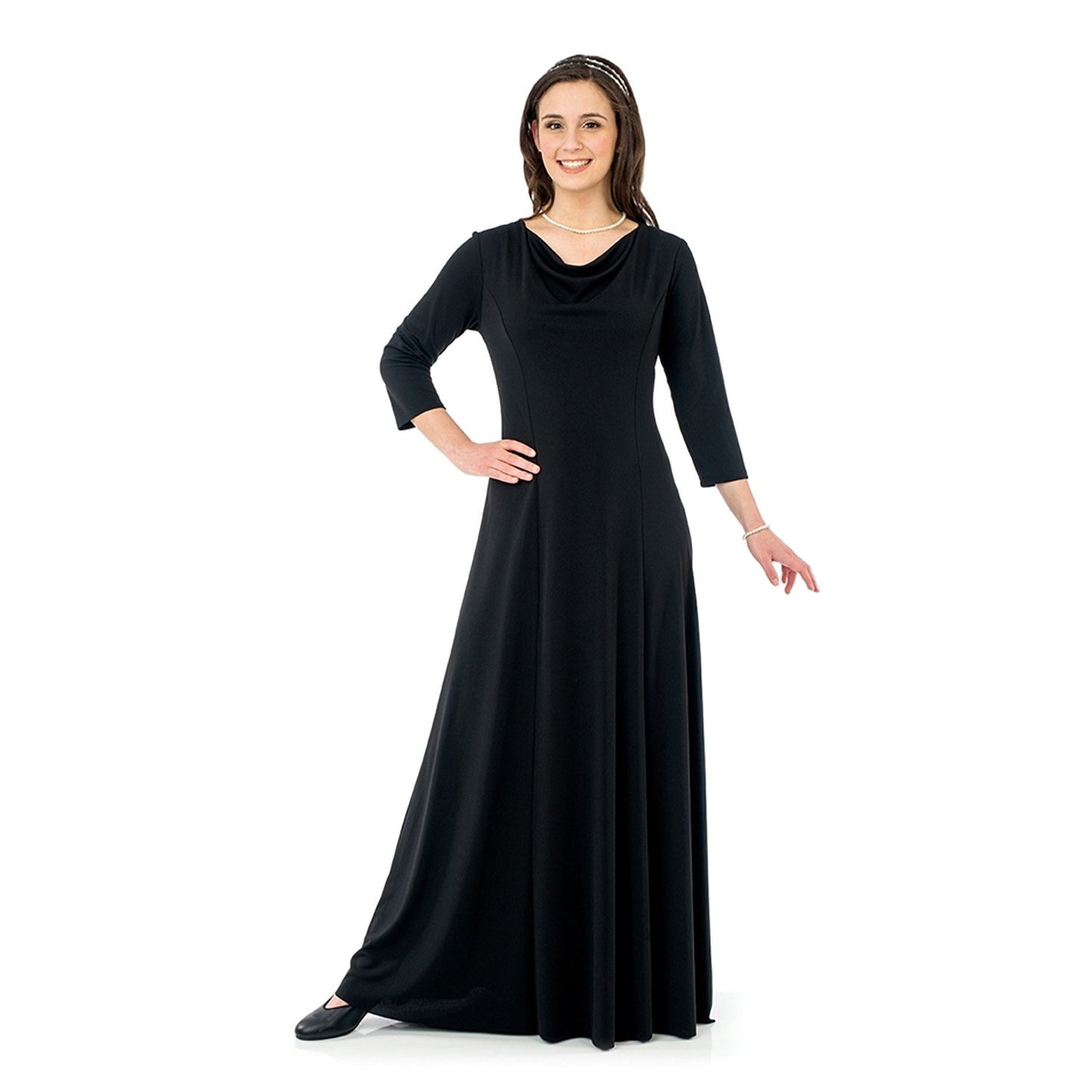Catherine Dress - Cowl Neckline 3/4 Sleeve