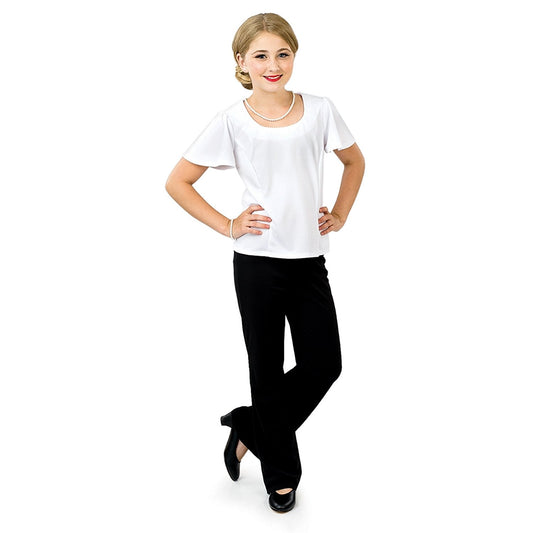Gwen Blouse - Scoop Neckline Flutter Sleeve