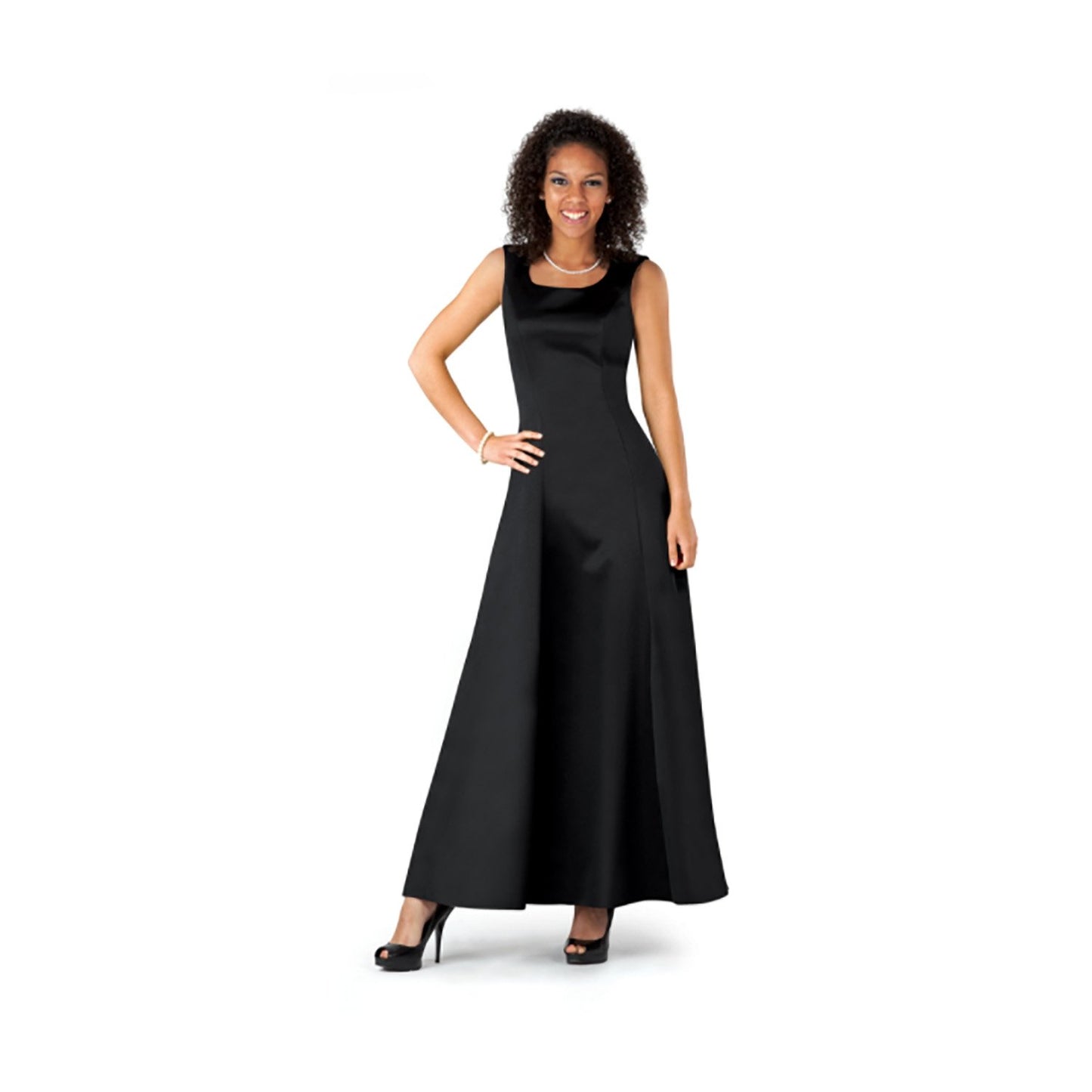Penelope Dress - Sleeveless Satin Scoop Neckline (Adult & Youth)
