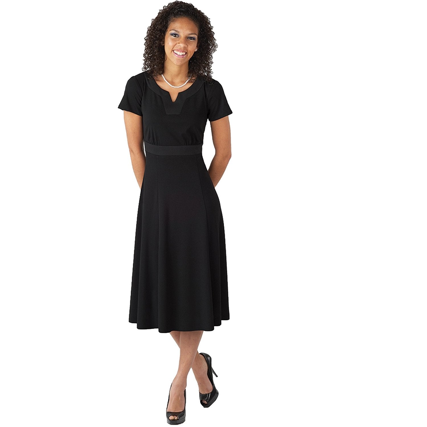 Black Knee Length Choir Dress