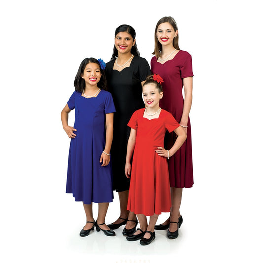 Valentina Sweetheart Short Sleeve Swing Dress (Adult & Youth)