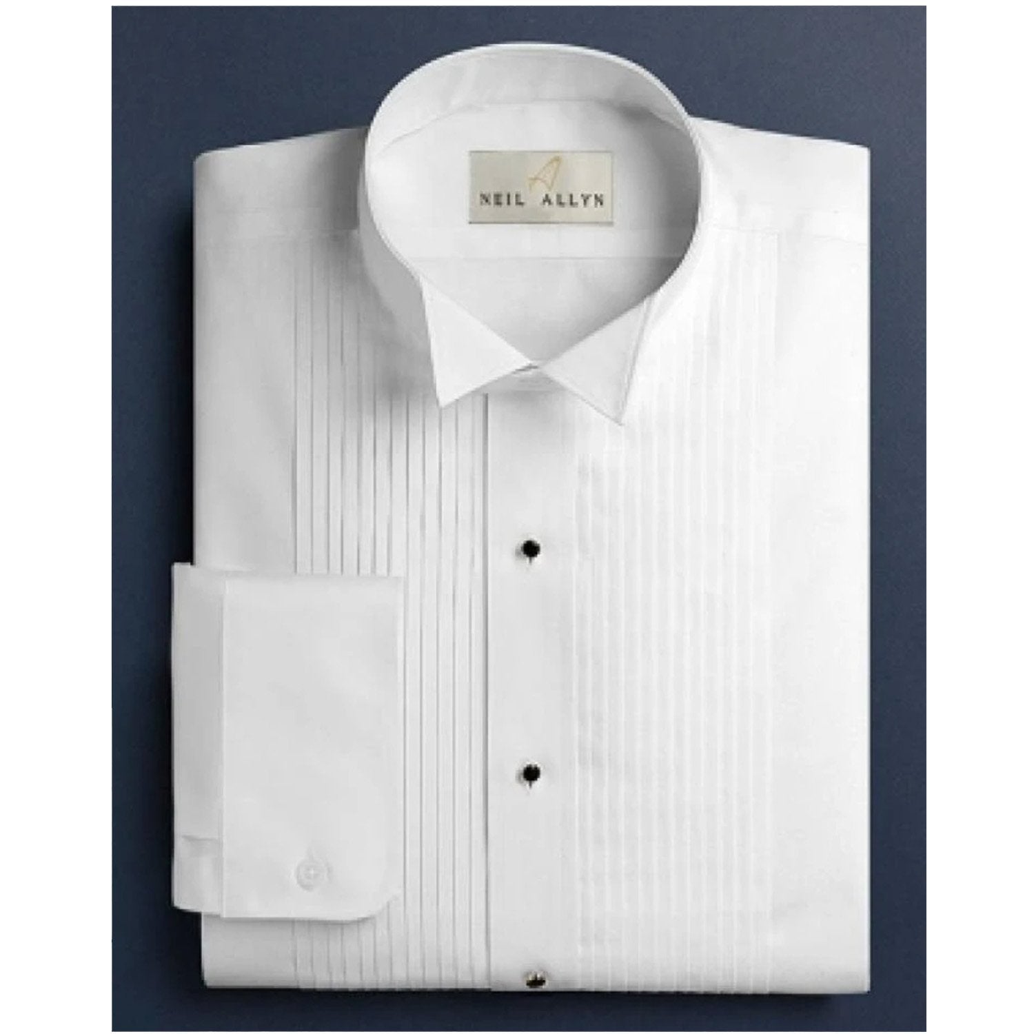 mens pleated dress shirt Fitted Slim Fit White Pleat Front Evening Shirt