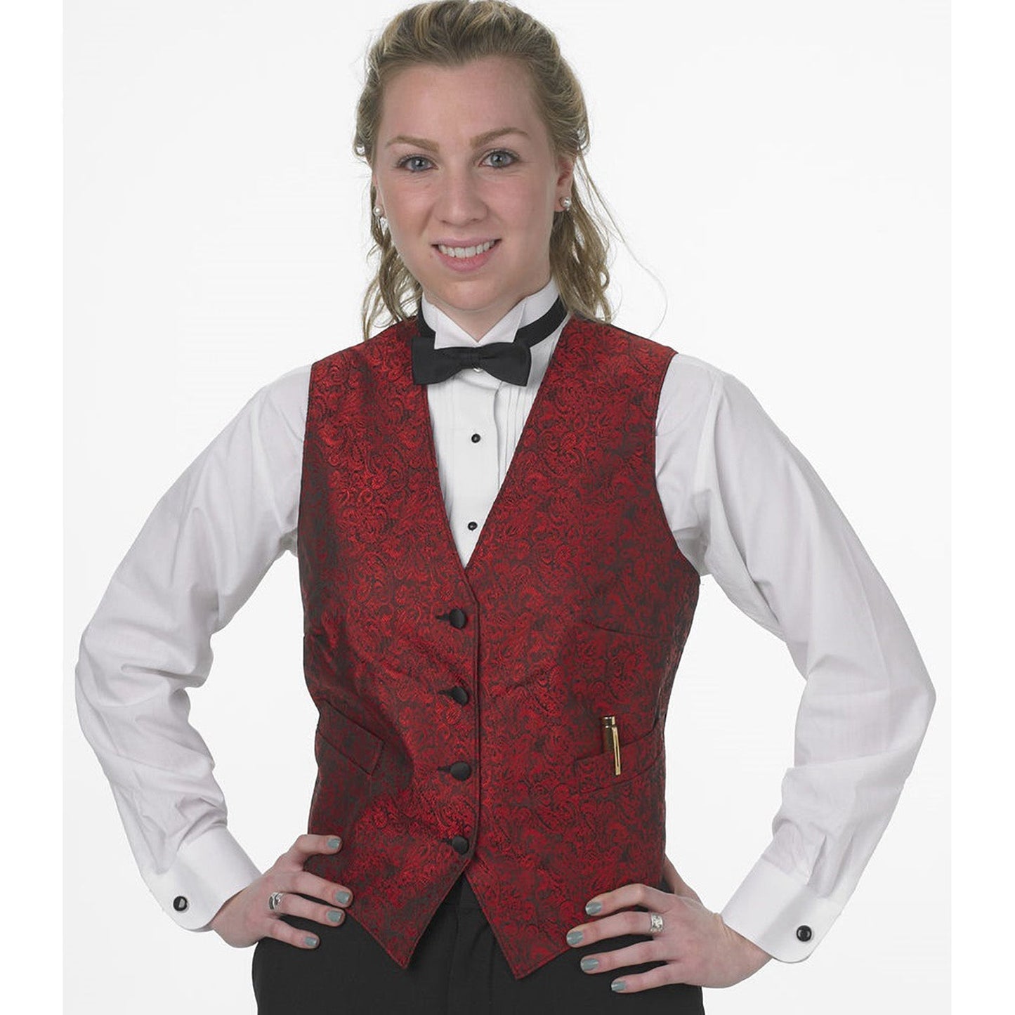 Ladies Full Back Vest Paisley Colors