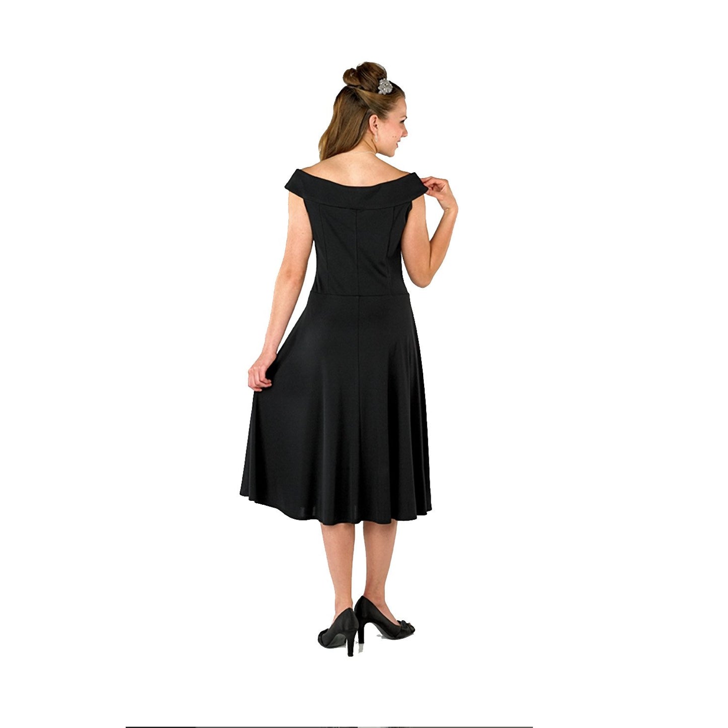 Jessica Dress - Portrait Collar Swing Dress - More Colors