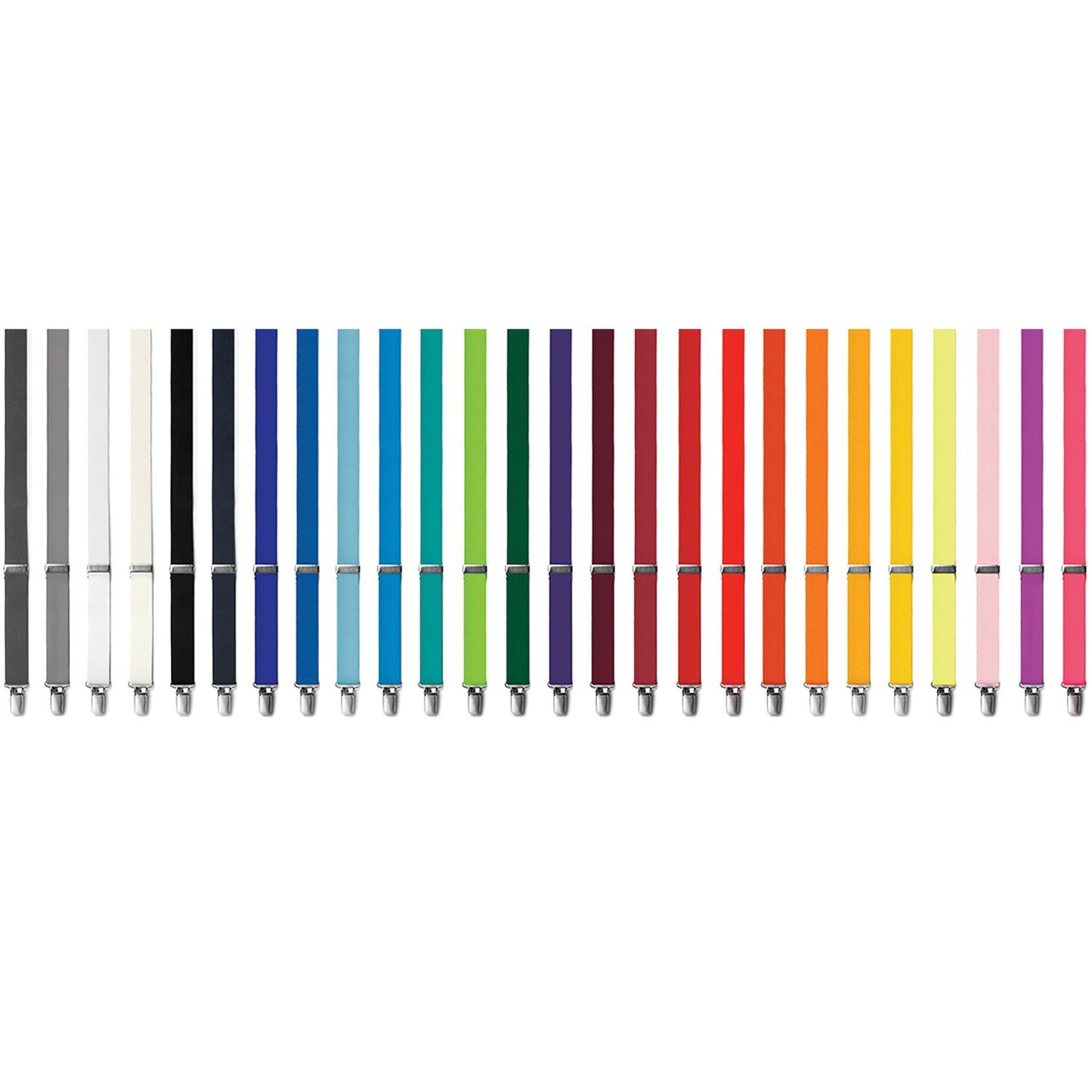FCGI 1" Mylar Clip Boxed Suspenders - 26 Colors