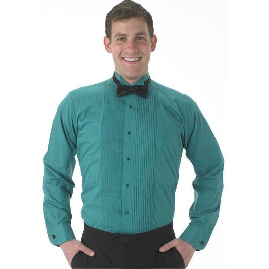 Colored Wingtip Pleated Tuxedo Shirt