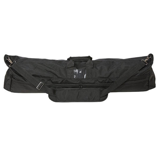 Vivace Premium Team Equipment Bag in black 1680‑denier nylon, 41″ × 8″ × 12″, with padded shoulder strap, dual carry handles, clear ID window, and four zippered exterior pockets—designed to hold up to 15 sabres or 10 rifles