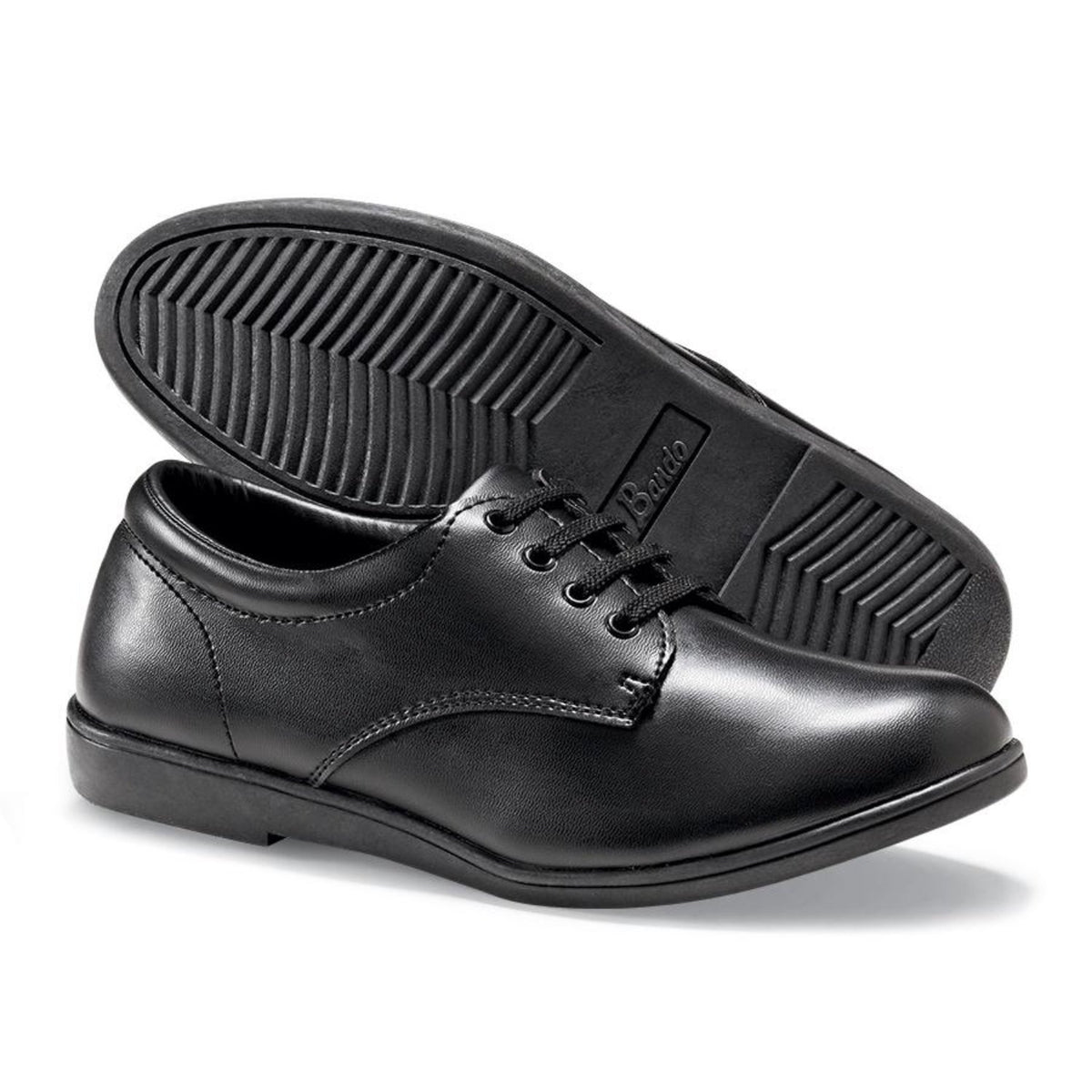 Bando Classic oxford marching shoe in black featuring full‑leather upper, closed‑lace design, padded collar, and clean oxford silhouette for uniform look.