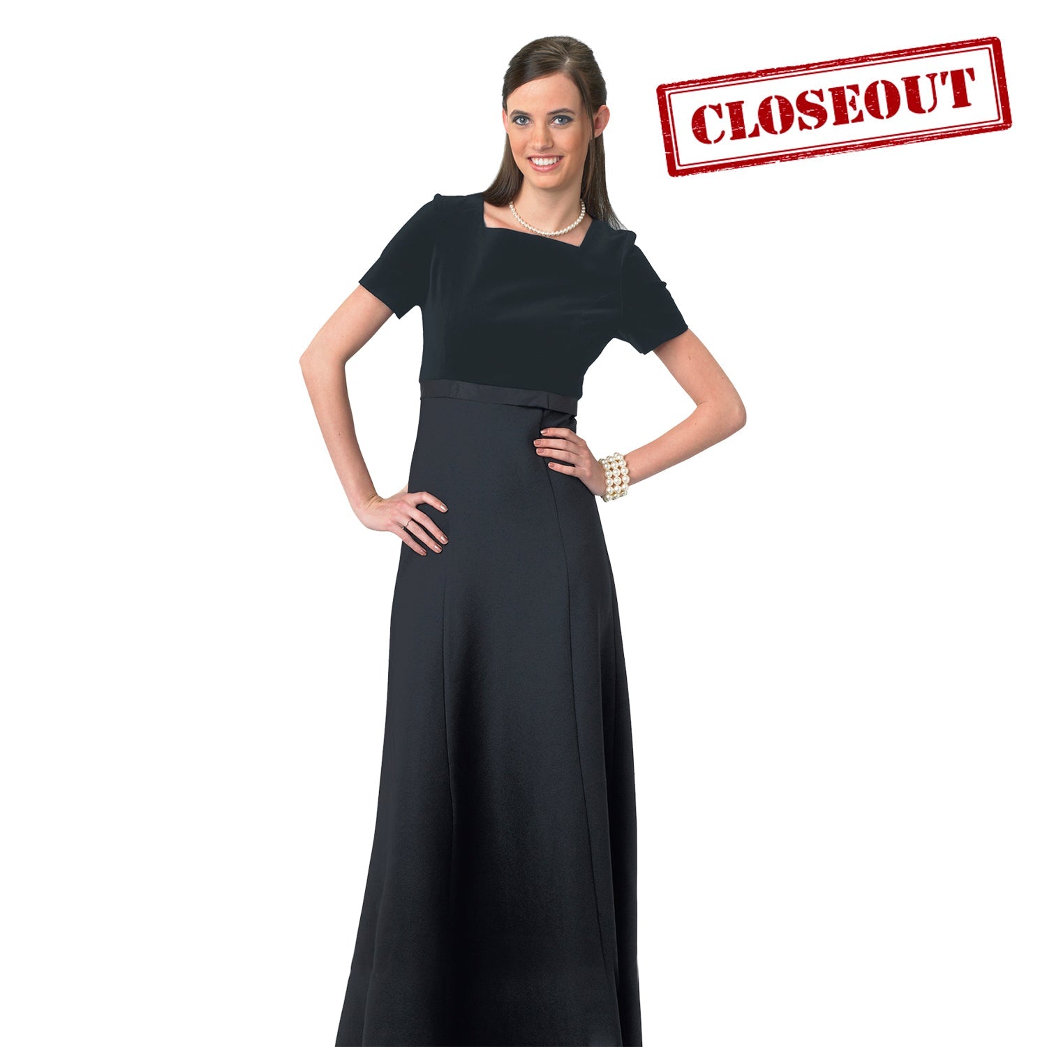 Empire Waist Square Neck Cap Sleeve Dress Band-Mart/Choir-Mart Empire Waist Square Neck Cap Sleeve Dress Band-Mart/Choir-Mart