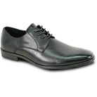 King 1 Oxford matte black marching shoe, smooth leather lace-up oxford style with subtle perforated cap toe and contrast welt stitching.