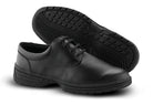 MTX marching shoes in black and white, showcasing reinforced toe box, moisture-wicking lining, and rugged X‑TremeTrak sole for optimal grip on wet or dry surfaces.