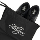 Heel view of Allegro by DeMoulin marching band shoe showing padded back collar, reinforced heel counter, and tapered outsole for ankle support and stability during performance.