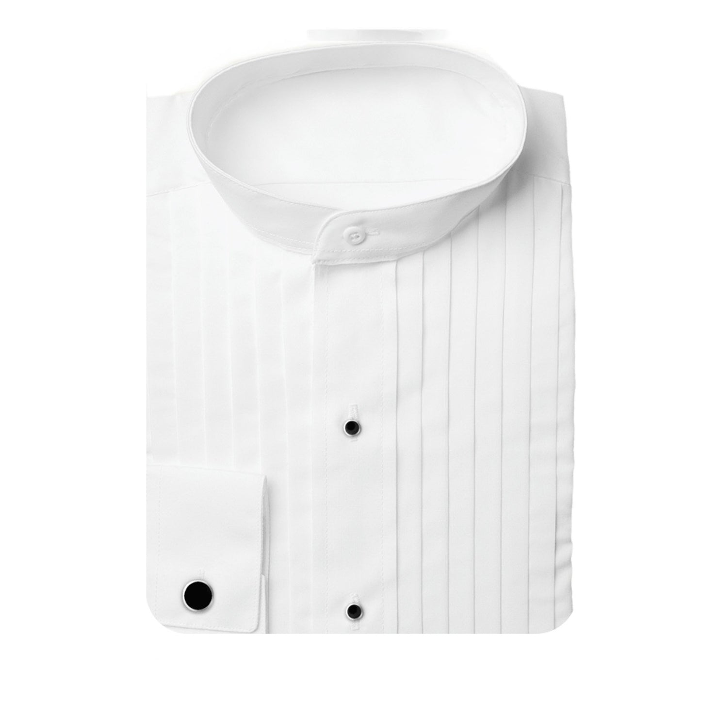 Henry Segal Mens 1/2 Pleat Banded Collar Tuxedo Shirt