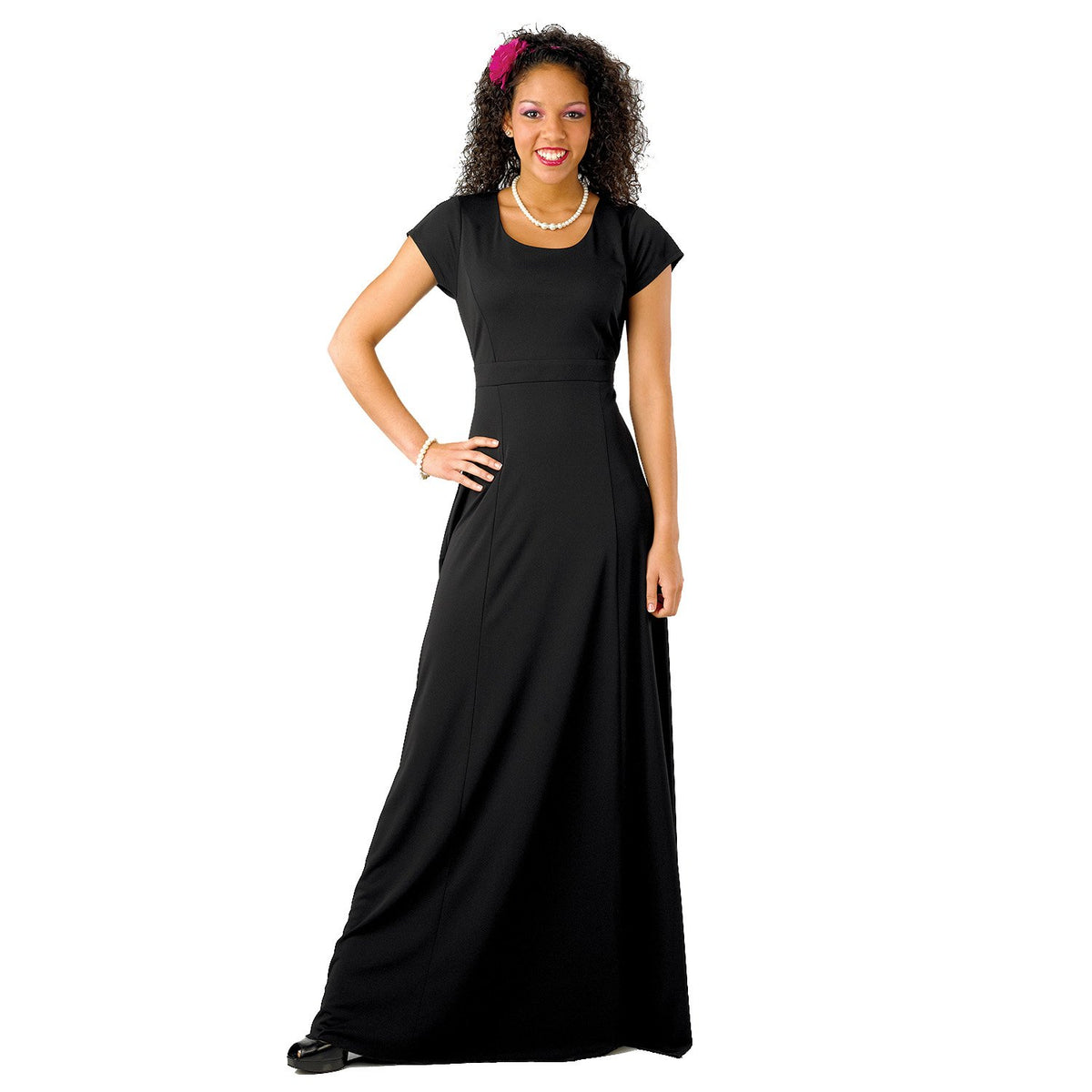 black choir dress Angelina Classic Short Sleeve Scoop Neck (Adult & Youth) – Band-Mart/ Choir-Mart Church Suits For Less Coachella boohoo Women's Chiffon Ruffle Size:XXX-L Classic