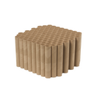 Flat-lay view of empty black plume tube bag showing grid of 18 honey‑comb tubes secured inside durable nylon shell with zippered end opening.