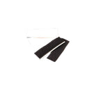 Two Velcro loops—one black and one white—each made of stitched nylon with hooked and looped sides, about 6″ long, designed to wrap around 1″ flag poles to secure banners or fabric accessories.