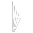 Sleek silver ultra-lightweight flag pole made from anodized aluminum, approximately 1″ in diameter, with a smooth finish and capped end—designed for single-piece indoor or color guard flag use.