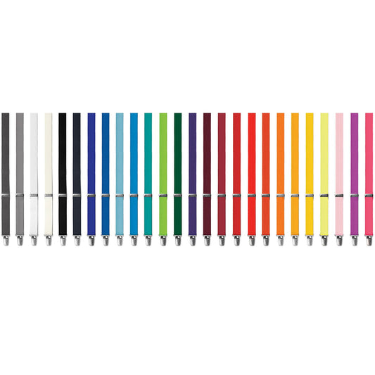 FCGI 1" Mylar Clip Boxed Suspenders - 26 Colors